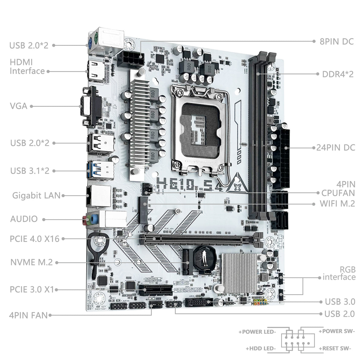 MACHINIST H610 S4 Motherboard Compatible with Intel 12th/13th/14th LGA 1700 CPUs