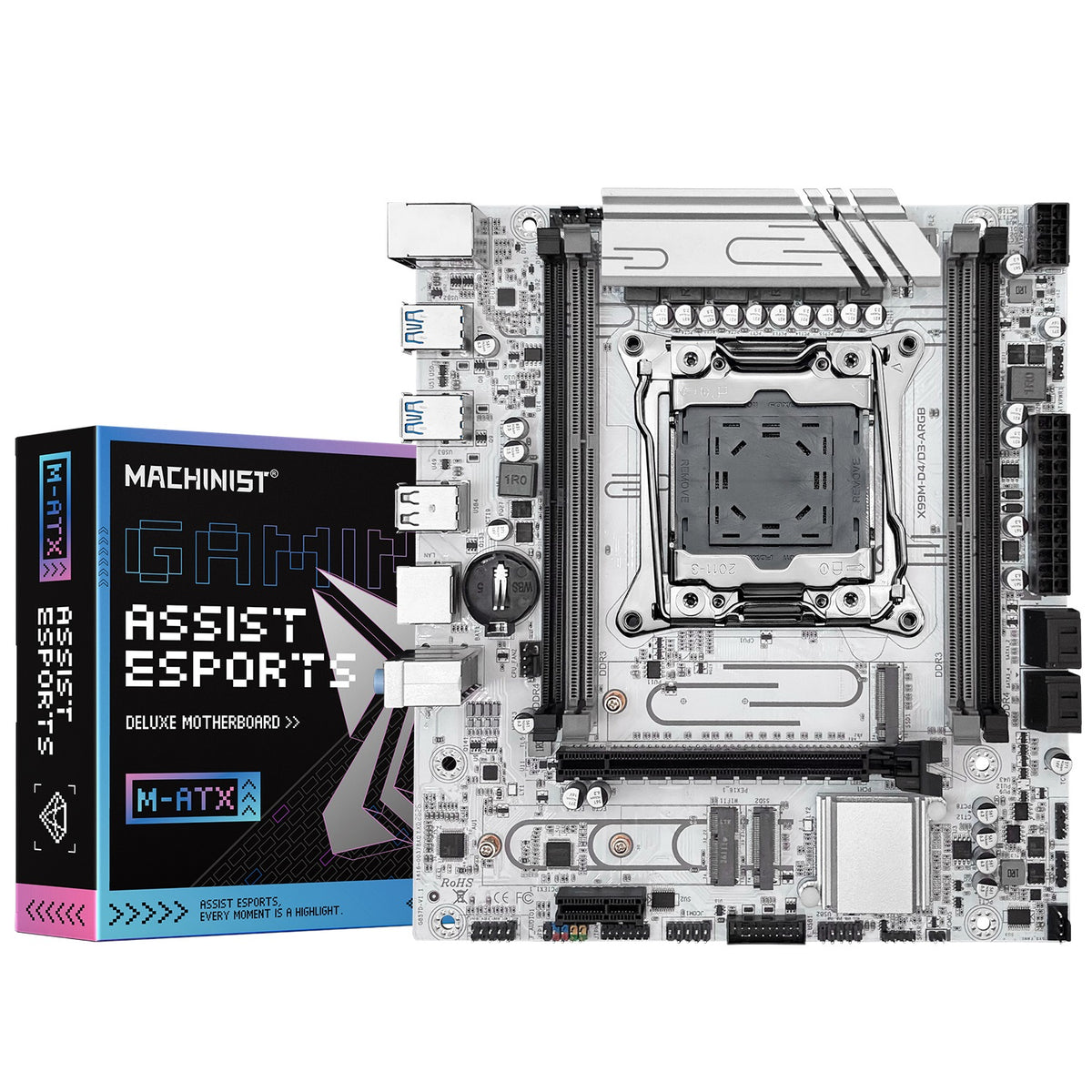 MACHINIST X99 D4/D3-AGRB Motherboard for Intel LGA 2011-3 CPUs, with DDR3 and DDR4 Slots